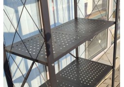 Металевий стелаж в стилі Лофт 710х340х1580мм.чорний.